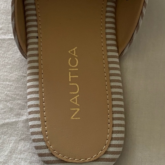 Nautica Labella Tan and White Striped Mule US Women's Size 7.5 New - Picture 12 of 15